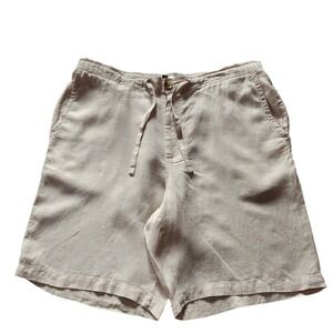Club Room Mens Linen Beige Shorts Drawstring Waist, XL